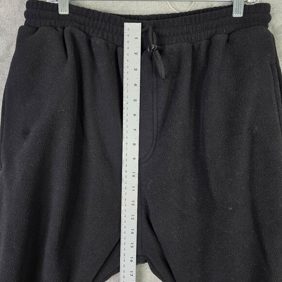 Mens Lee Sport Black Fleece Sweatpants Drawstring Elastic Waist Polyester Size L - Picture 4 of 9
